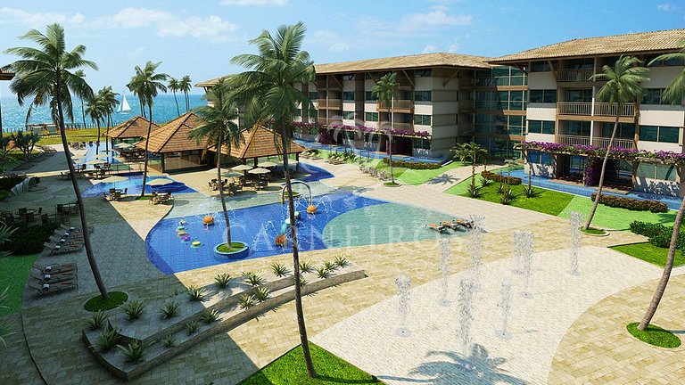 2 Quartos Vista Piscina - La Fleur Polinésia Residence (A07-