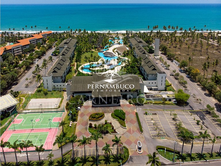Flat 2 Quartos no Beach Class Muro Alto (B206)