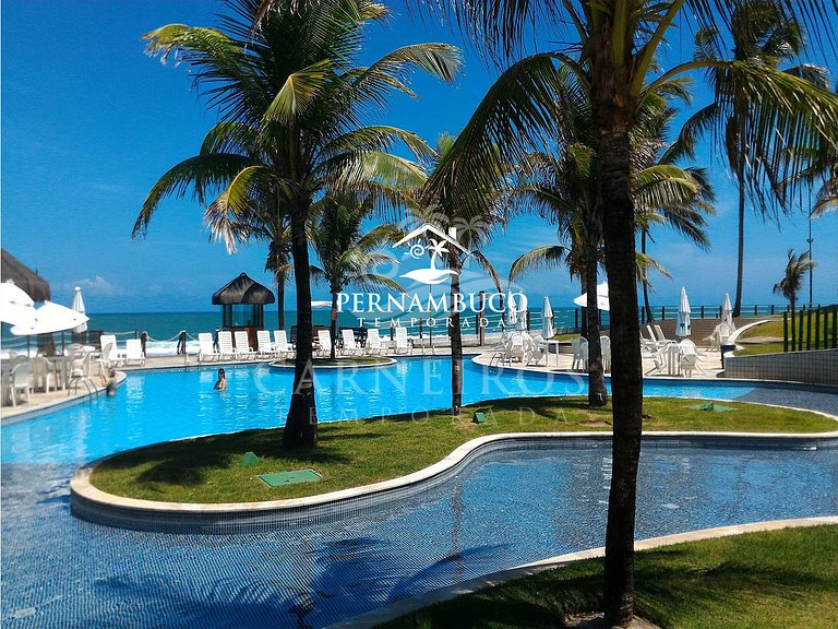 Flat 2 Quartos no Beach Class Muro Alto (B206)