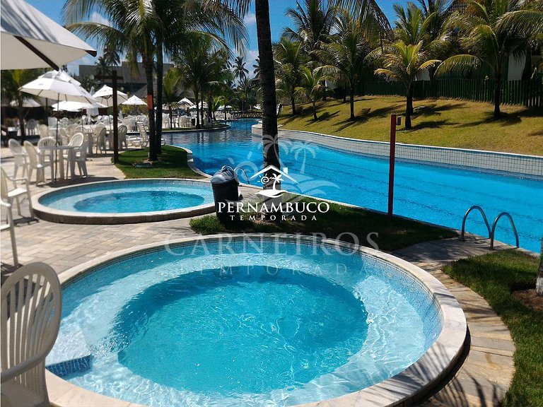 Flat 2 Quartos no Beach Class Muro Alto (B204)
