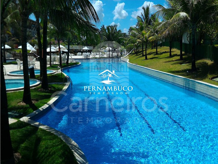 Flat 2 Quartos no Beach Class Muro Alto (B103)