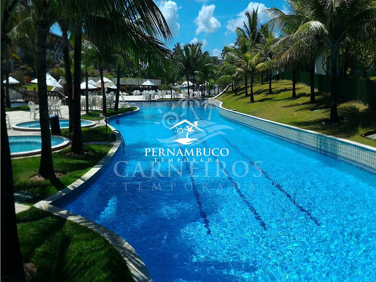 Flat 2 Quartos no Beach Class Muro Alto (B206)