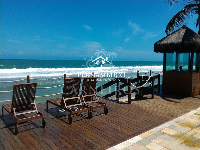 Flat 02 Quartos no Beach Class Muro Alto (D303)