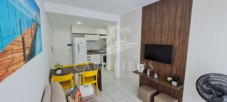 Flat 1 Quarto no Muro Alto Clube (MAC B14-A)