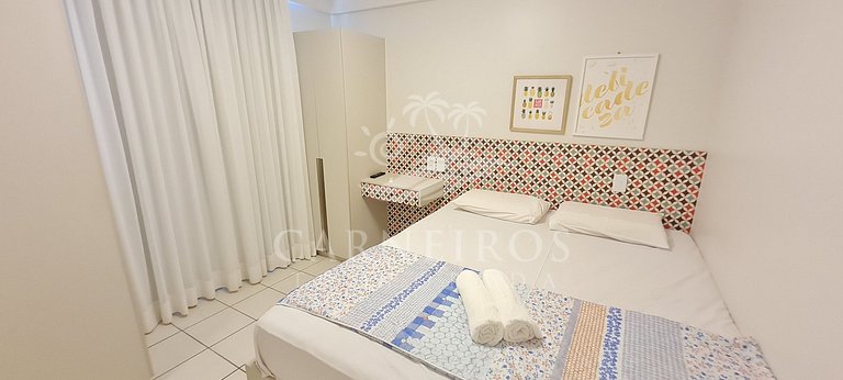 Flat 2 Quartos no Beach Class Muro Alto (D204)