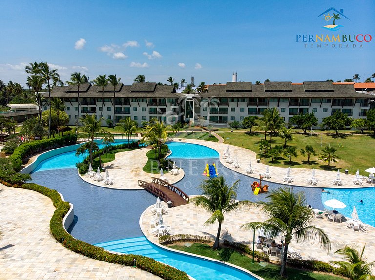 Flat 2 Quartos no Beach Class Muro Alto (B103)