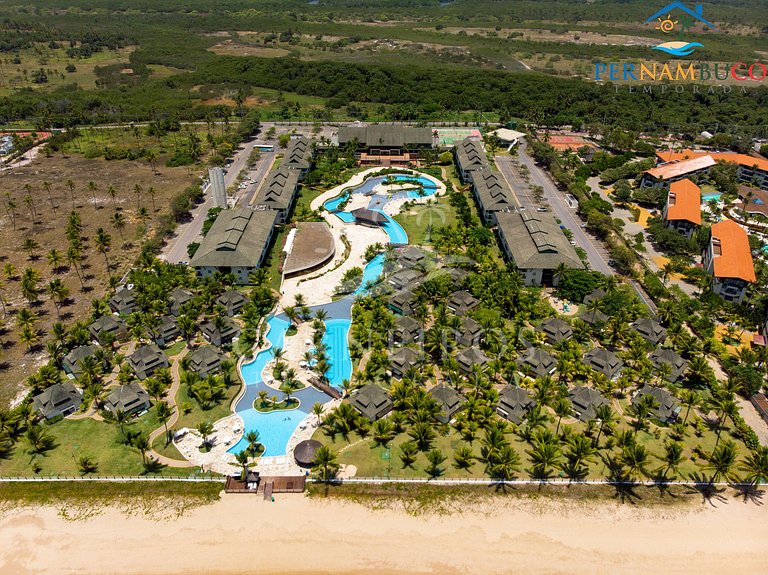 Flat 2 Quartos no Beach Class Muro Alto (D203)