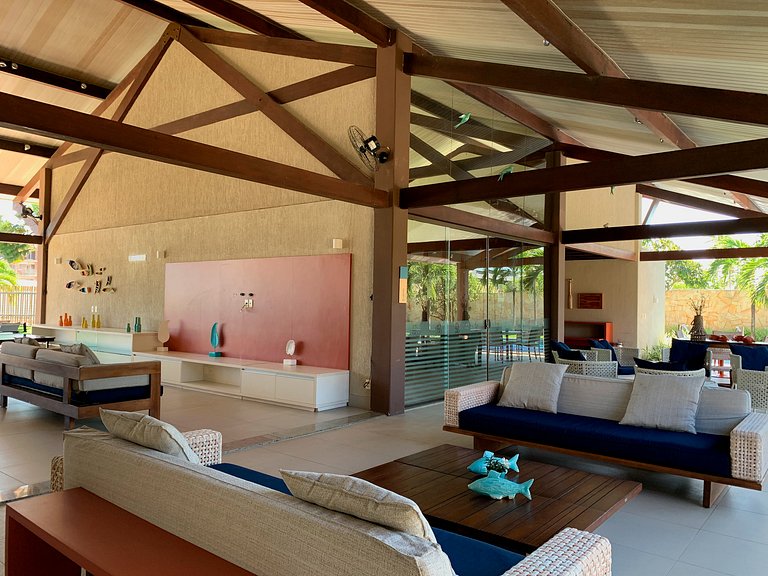 Beira-Mar | Vista Piscina | Flat Oka Beach (D05-5)