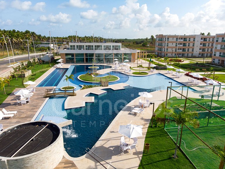 Flat 1 Quarto no Muro Alto Clube(C20-3)