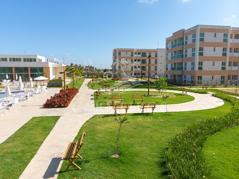 Flat 1 Quarto no Muro Alto Clube(C20-3)