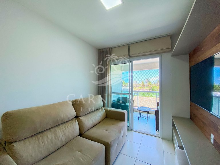 Flat 3 Quartos no Muro Alto Clube (MAC D02-A)