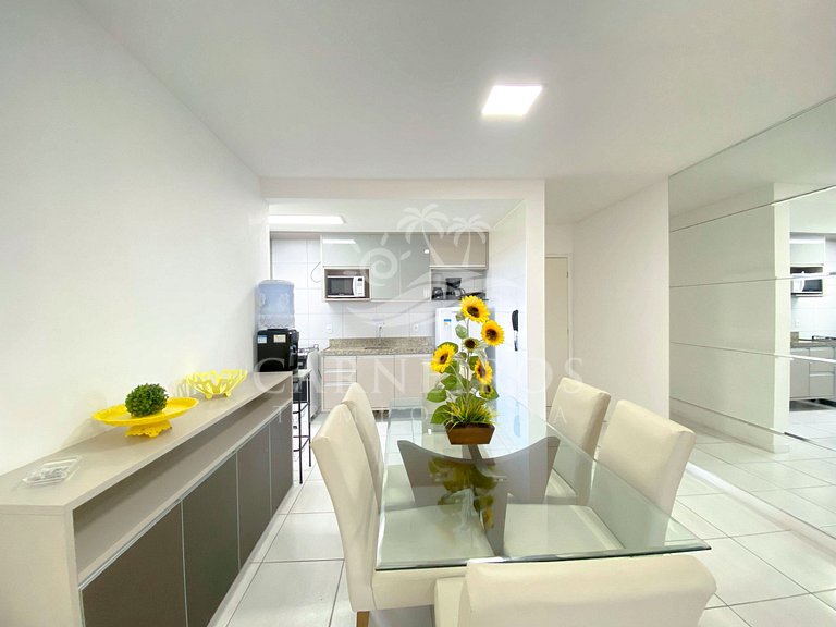 Flat 3 Quartos no Muro Alto Clube (MAC D02-A)