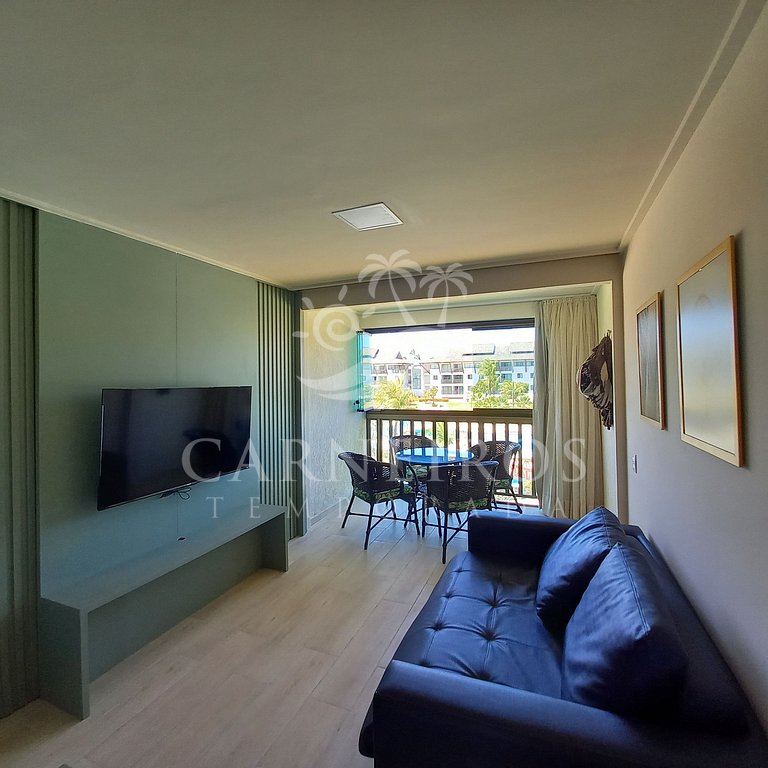 Flat 2 Quartos no Beach Class Muro Alto (B204)