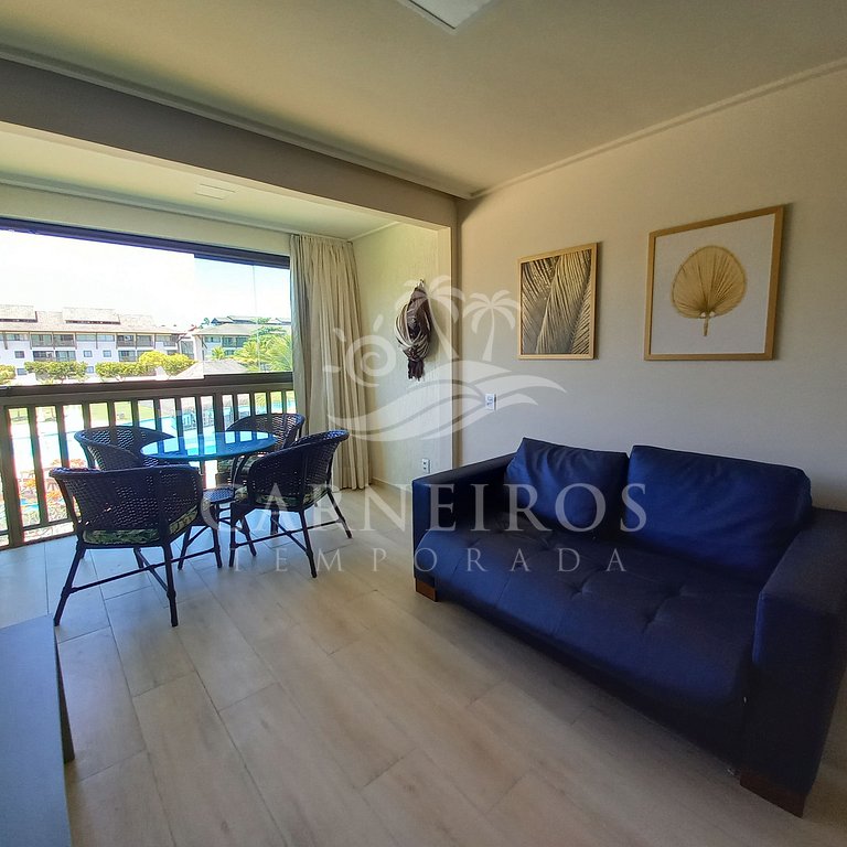 Flat 2 Quartos no Beach Class Muro Alto (B204)
