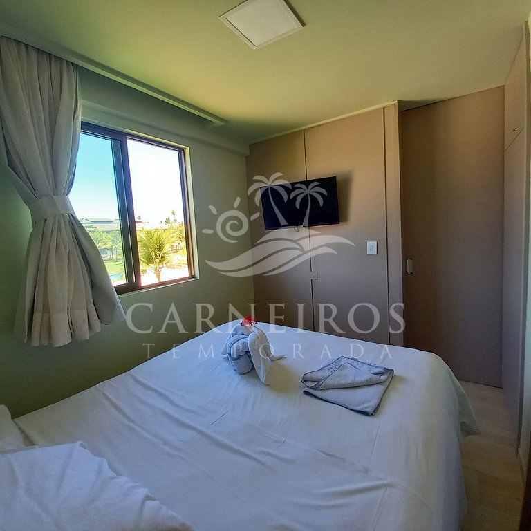 Flat 2 Quartos no Beach Class Muro Alto (B204)