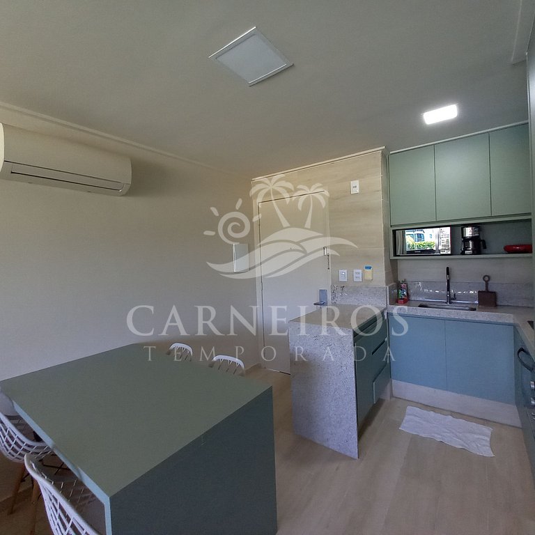 Flat 2 Quartos no Beach Class Muro Alto (B204)