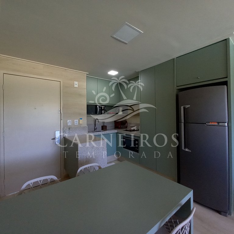 Flat 2 Quartos no Beach Class Muro Alto (B204)