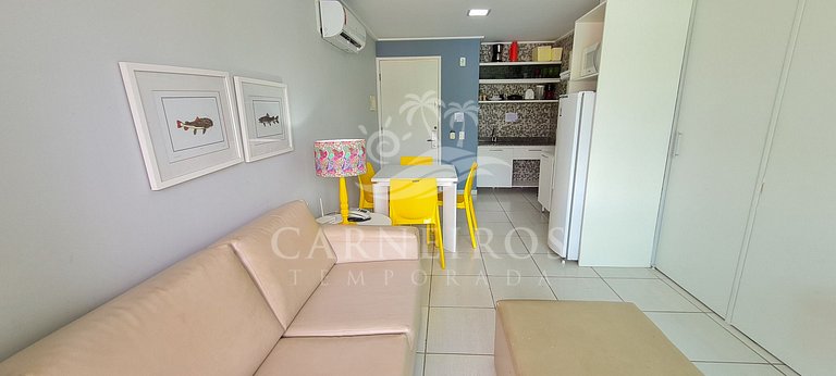 Flat 2 Quartos no Beach Class Muro Alto (D101)