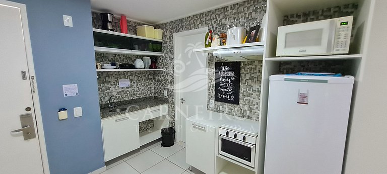Flat 2 Quartos no Beach Class Muro Alto (D101)