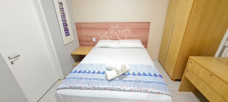 Flat 2 Quartos no Beach Class Muro Alto (D101)
