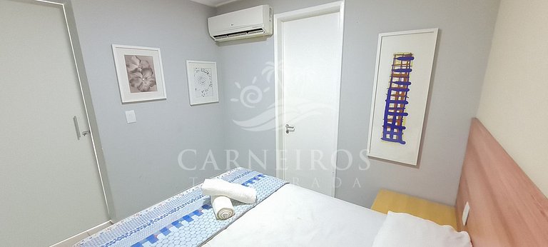 Flat 2 Quartos no Beach Class Muro Alto (D101)