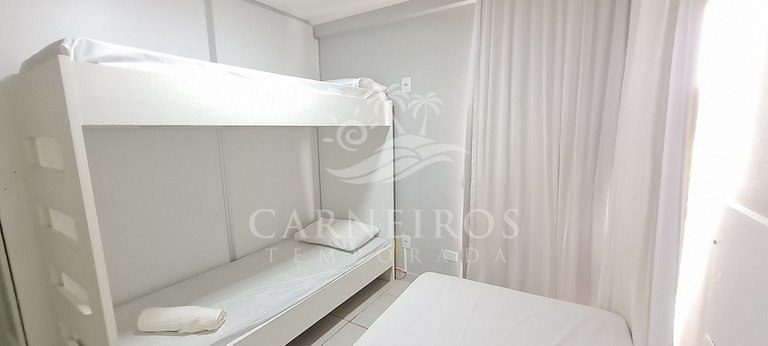 Flat 2 Quartos no Beach Class Muro Alto (D101)