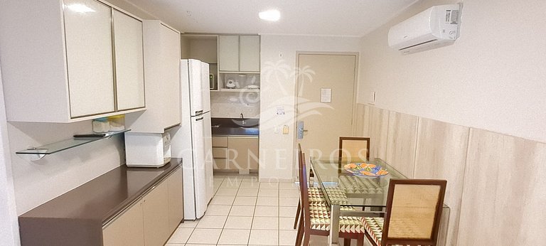 Flat 2 Quartos no Beach Class Muro Alto (D204)