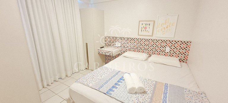 Flat 2 Quartos no Beach Class Muro Alto (D204)