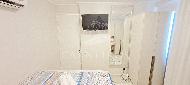 Flat 2 Quartos no Beach Class Muro Alto (D204)