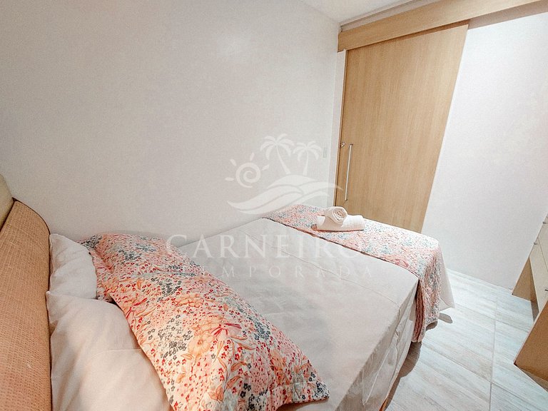 Flat 02 Quartos no Beach Class Muro Alto (D303)