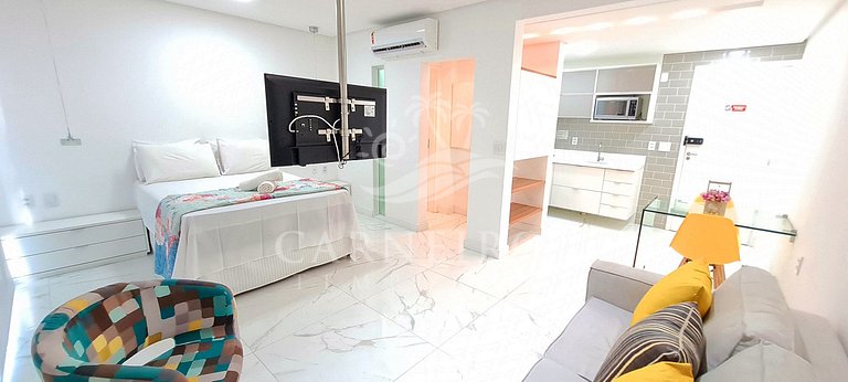Flat 1 Quarto no Muro Alto Clube (MAC D13-B)