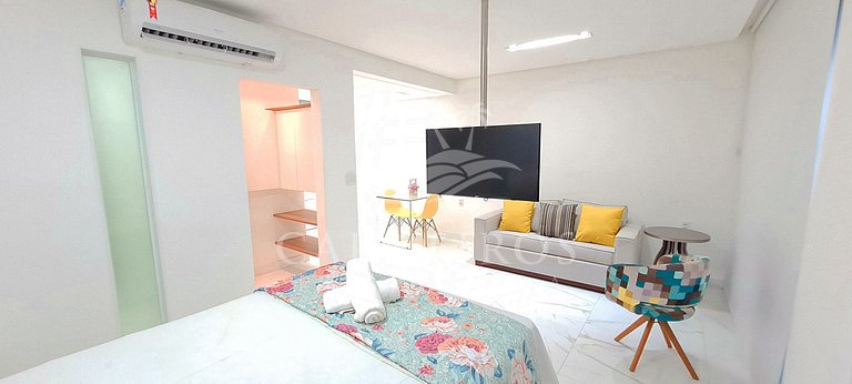 Flat 1 Quarto no Muro Alto Clube (MAC D13-B)