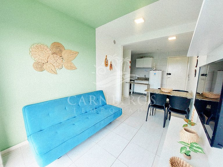 Flat 1 Quarto no Muro Alto Clube (MAC D17 D)