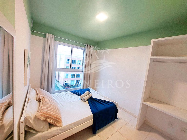 Flat 1 Quarto no Muro Alto Clube (MAC D17 D)