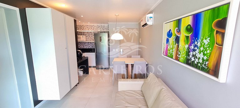 Flat 2 Quartos no Beach Class Muro Alto (B103)