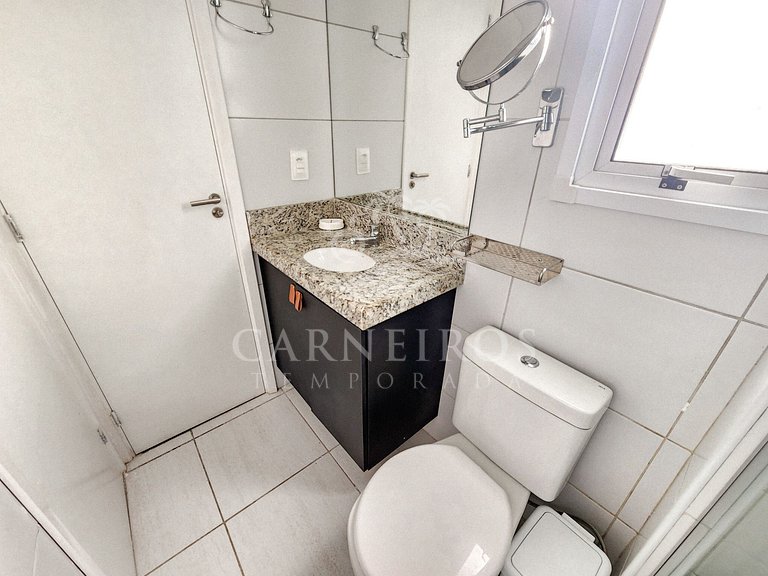 Flat 1 Quarto no Muro Alto Clube(C20-3)