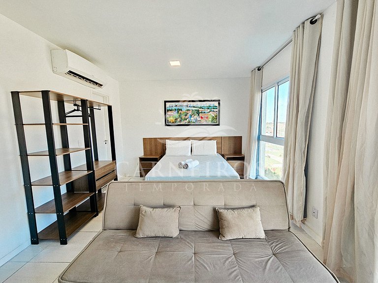 Flat 1 Quarto no Muro Alto Clube (MAC D13-B)