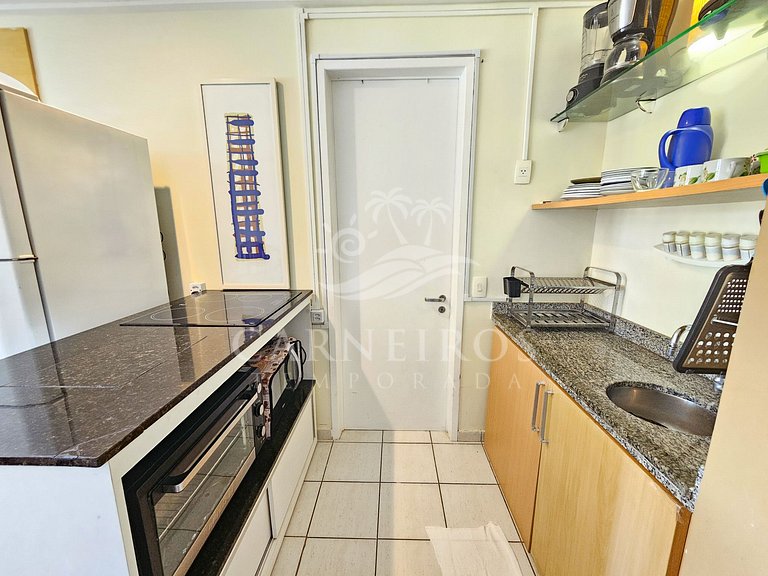 Flat 2 Quartos no Beach Class Muro Alto (B206)