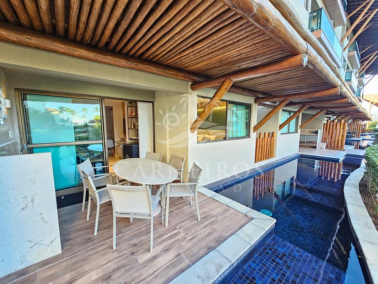 2 Quartos Vista Piscina - La Fleur Polinésia Residence (A07-