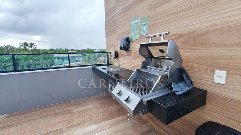 Flat Pé na Areia com Vista Mar - Makadamia (C02)