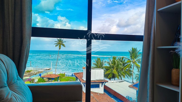 Flat Pé na Areia com Vista Mar - Makadamia (C02)