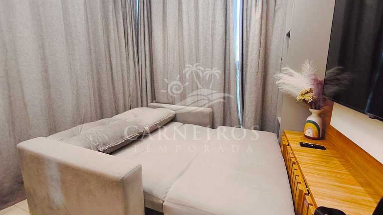 Flat Pé na Areia com Vista Mar - Makadamia (C02)