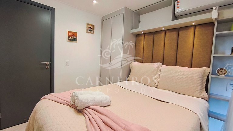 Flat Pé na Areia com Vista Mar - Makadamia (C02)