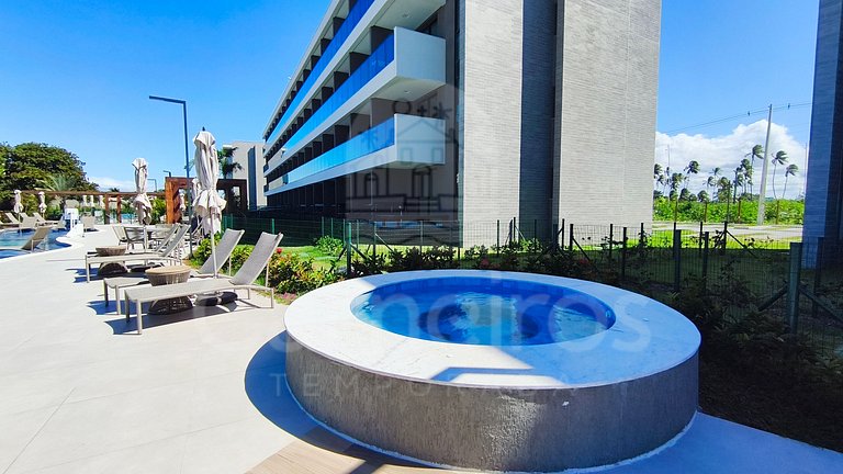 Studio em Resort | Vista Piscina (A06-3)