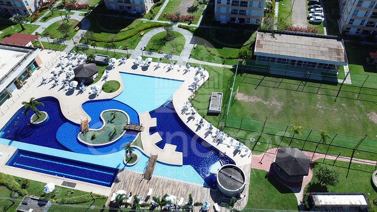 Flat 02 quartos no Muro Alto Condomínio Clube (D06-B)