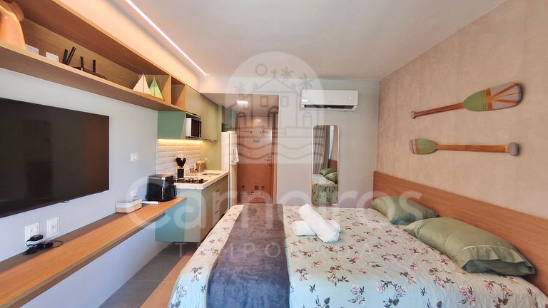 Studio Térreo no Carneiros Atlântico - Pé na areia (D108)