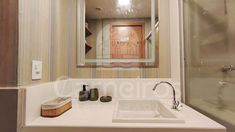 Studio Térreo no Carneiros Atlântico - Pé na areia (D108)