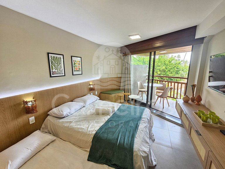 Studio Térreo-Carneiros Atlântico-Pé na areia (B031)