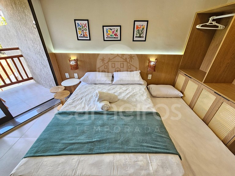 Studio Térreo-Carneiros Atlântico-Pé na areia (B033)