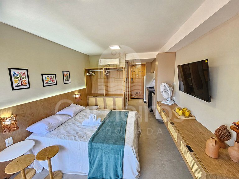 Studio Térreo-Carneiros Atlântico-Pé na areia (B033)